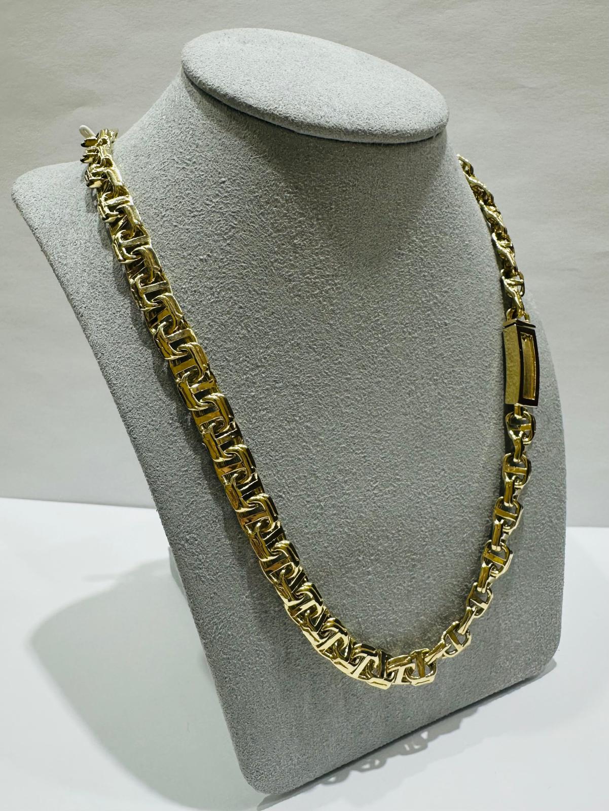 10K GOLD T-BONE LINK CHAIN- WEIGHT:  60.6gm   23"   7.25mm