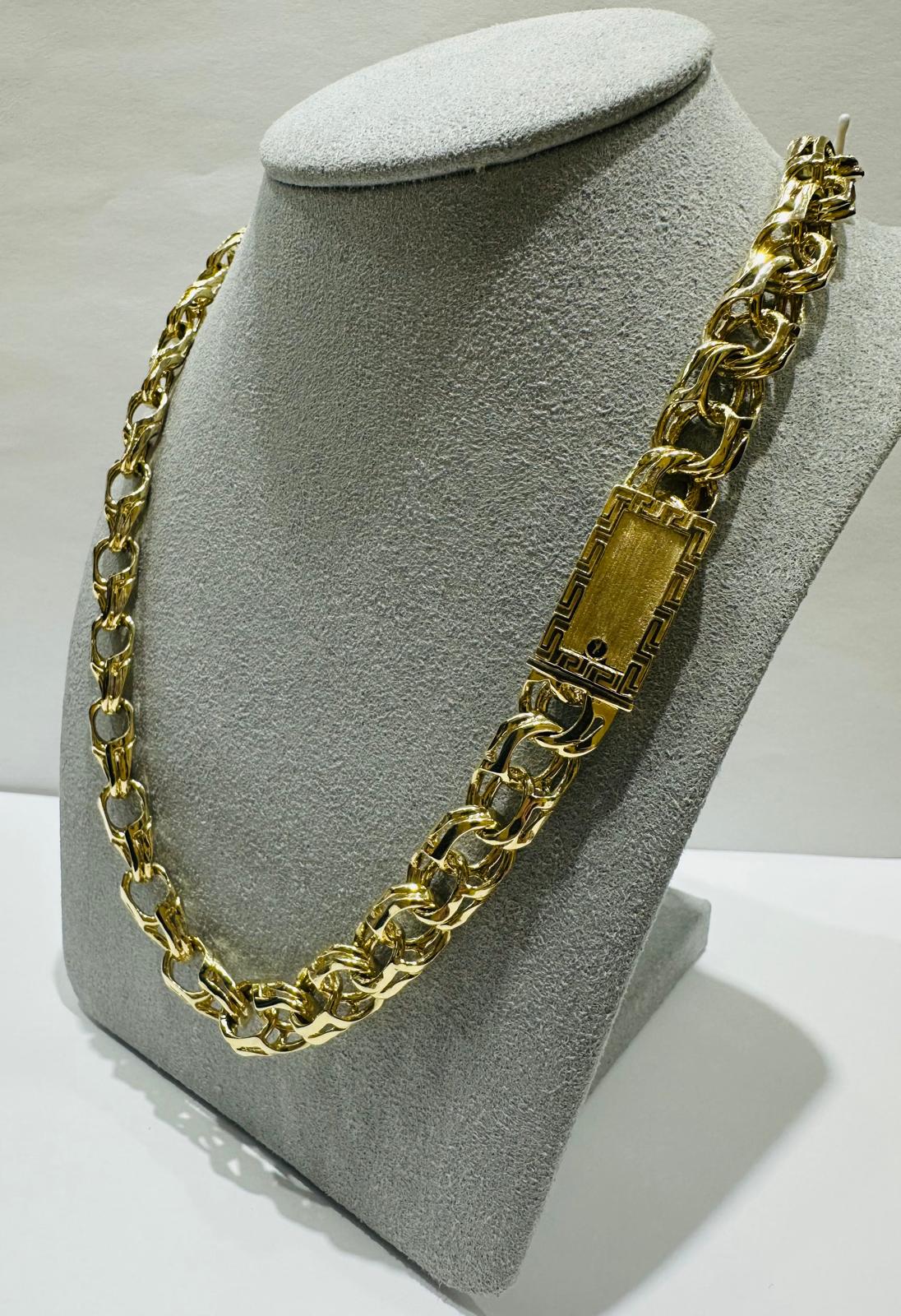 10K GOLD OPEN LINK CHINO CHAIN- WEIGHT:  73.2gm   22"   9.40mm