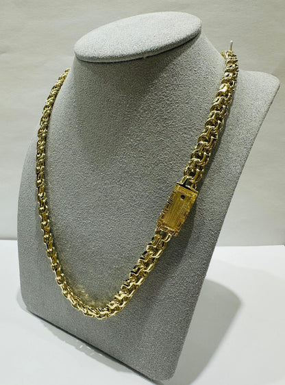 10K GOLD T-BONE CHINO LINK CHAIN- WEIGHT:  70.0gm   24"   6.85mm