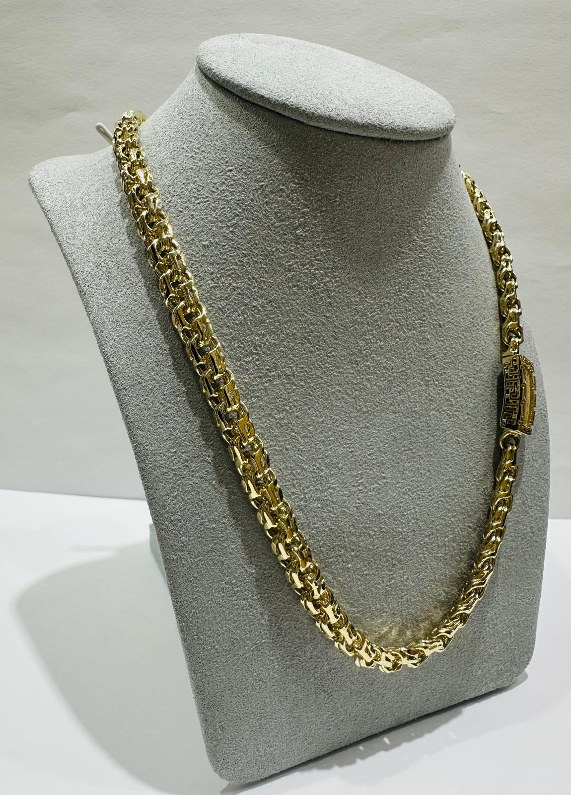 10K GOLD T-BONE CHINO LINK CHAIN- WEIGHT:  70.0gm   24"   6.85mm