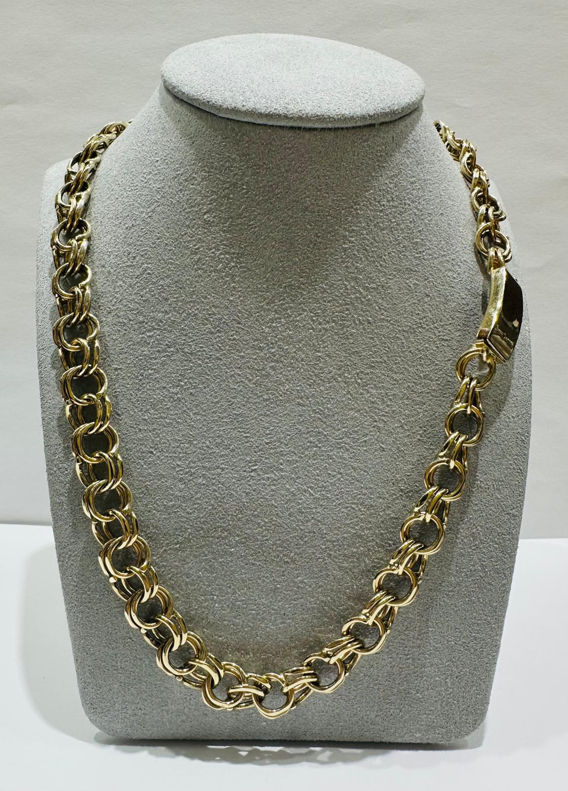10K GOLD OPEN CHINO LINK CHAIN- WEIGHT:  76.8gm   24"   10.35mm