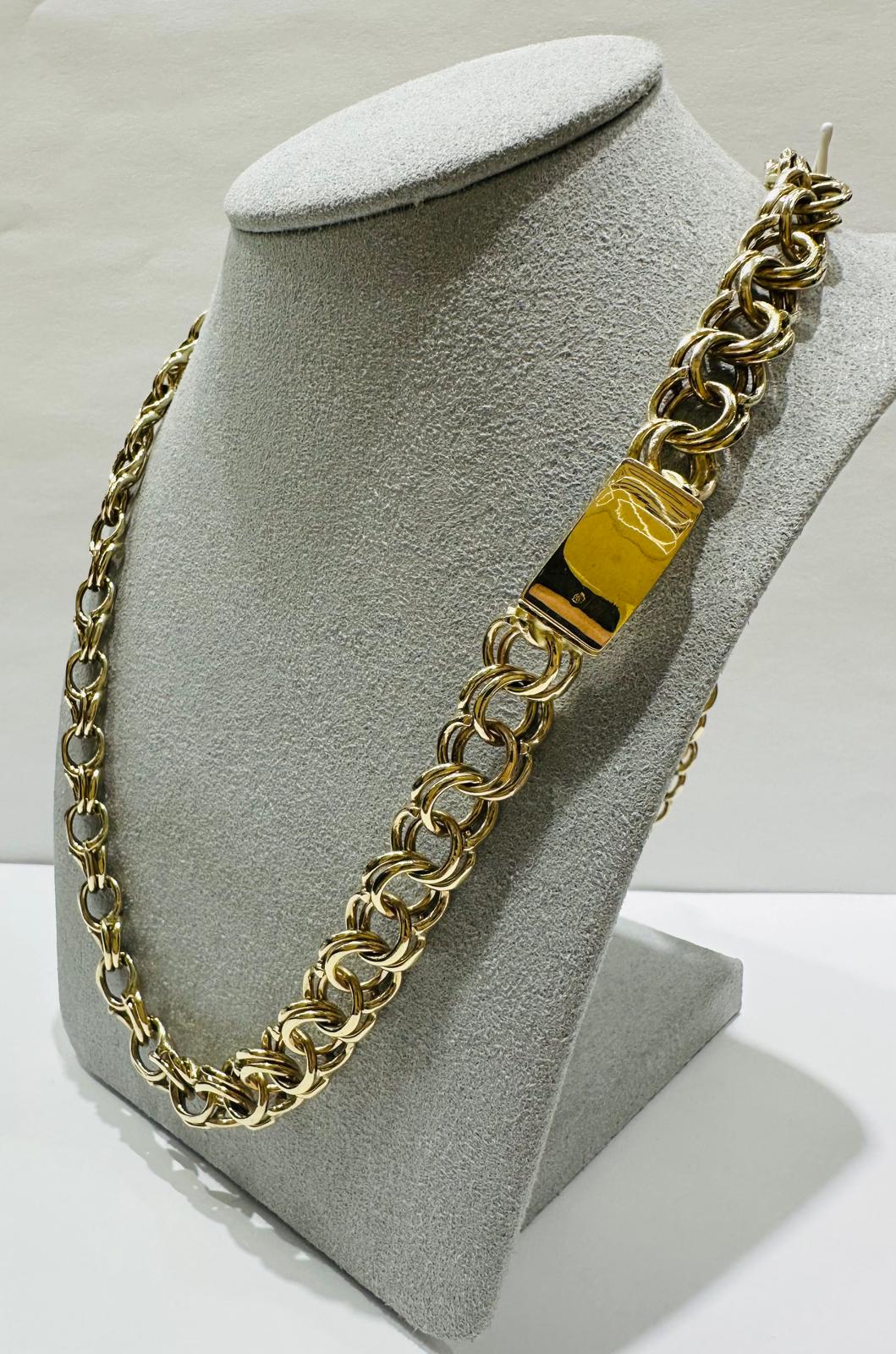 10K GOLD OPEN CHINO LINK CHAIN- WEIGHT:  76.8gm   24"   10.35mm