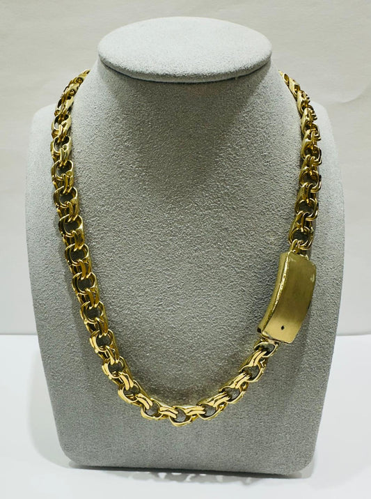 10K GOLD CHINO LINK CHAIN- WEIGHT:  78.9gm   24"   8.75mm