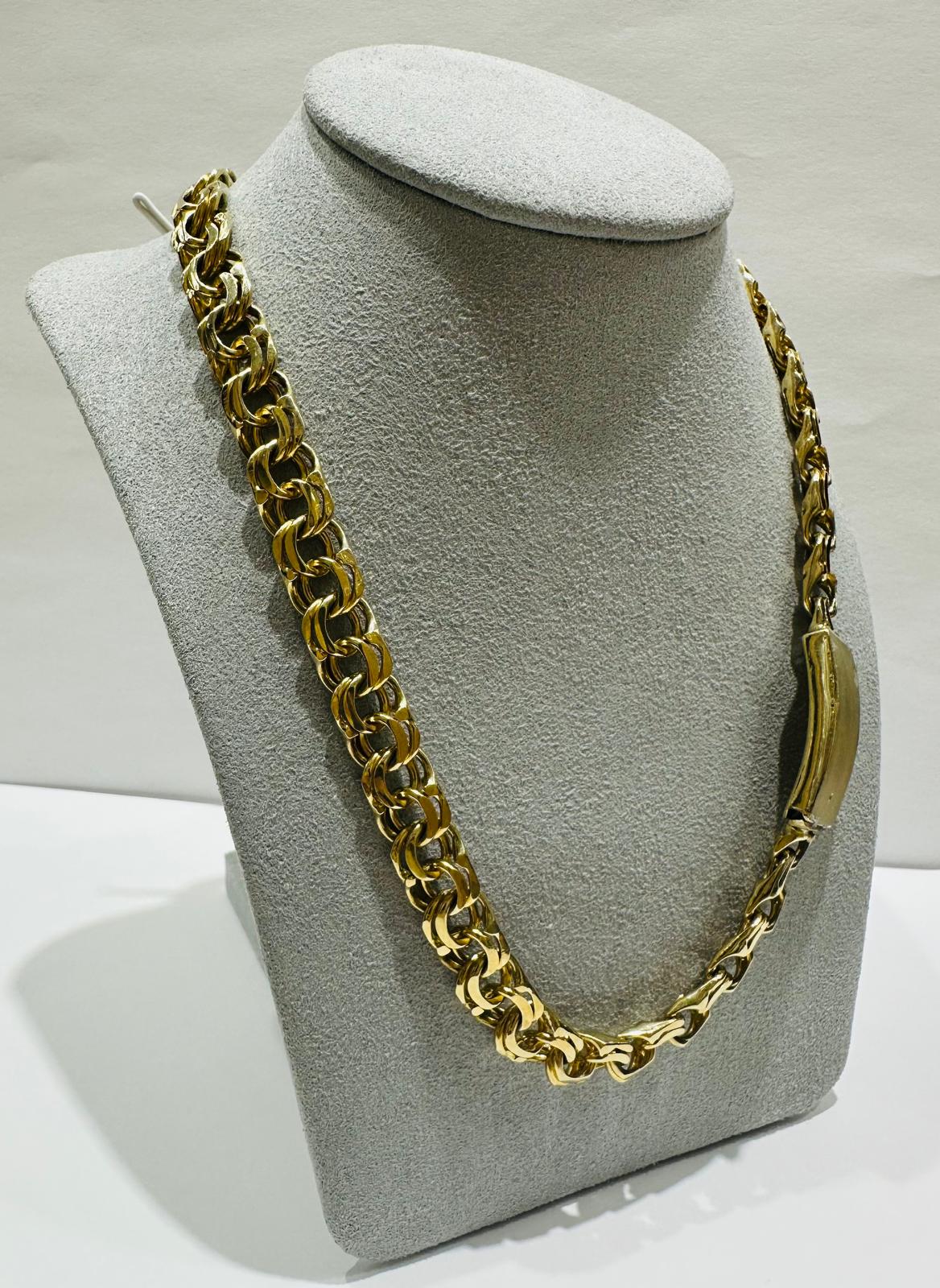 10K GOLD CHINO LINK CHAIN- WEIGHT:  78.9gm   24"   8.75mm