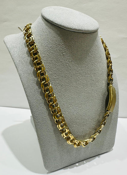 10K GOLD CHINO LINK CHAIN- WEIGHT:  78.9gm   24"   8.75mm