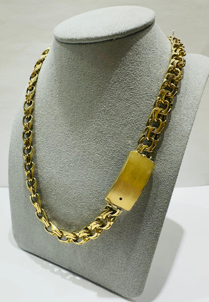 10K GOLD CHINO LINK CHAIN- WEIGHT:  78.9gm   24"   8.75mm