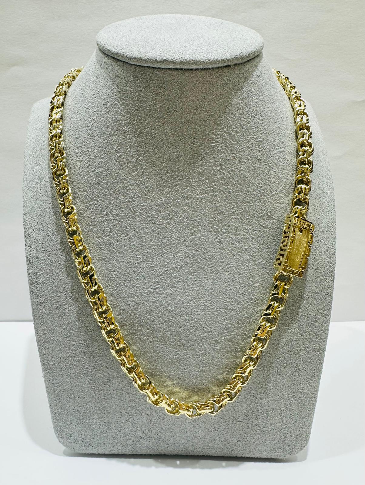 10K GOLD T-BONE CHINO LINK CHAIN- WEIGHT:  70.0gm   24"   6.85mm