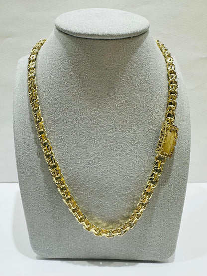 10K GOLD T-BONE CHINO LINK CHAIN- WEIGHT:  70.0gm   24"   6.85mm