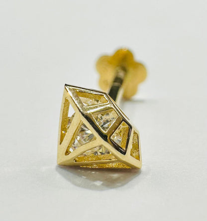 14K GOLD DIAMOND SHAPED NOSE RING