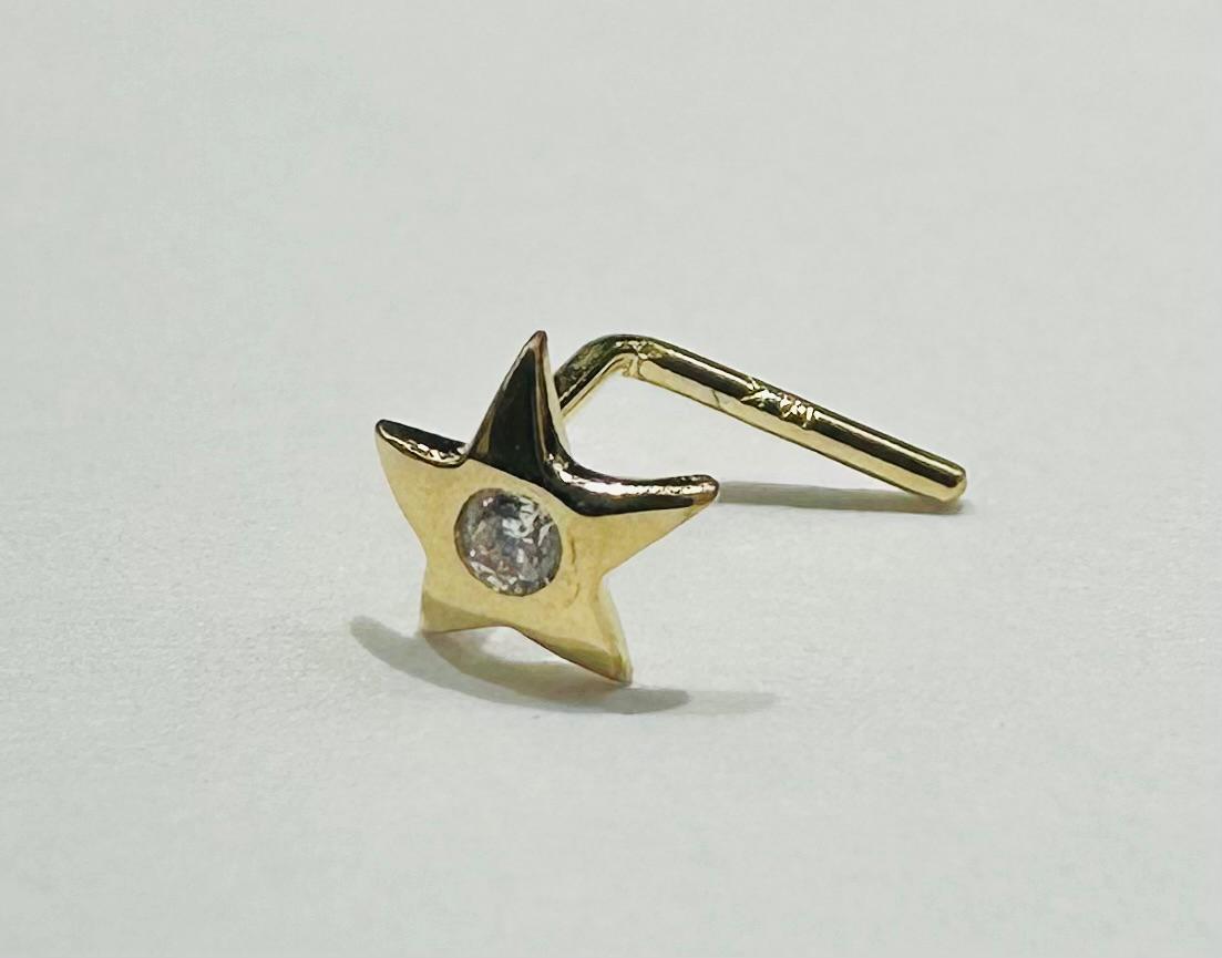 14K GOLD STAR NOSE RING
