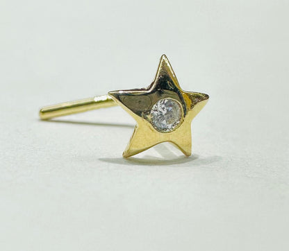 14K GOLD STAR NOSE RING