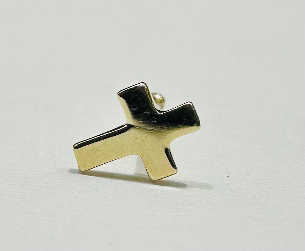 14K GOLD CROSS NOSE RING