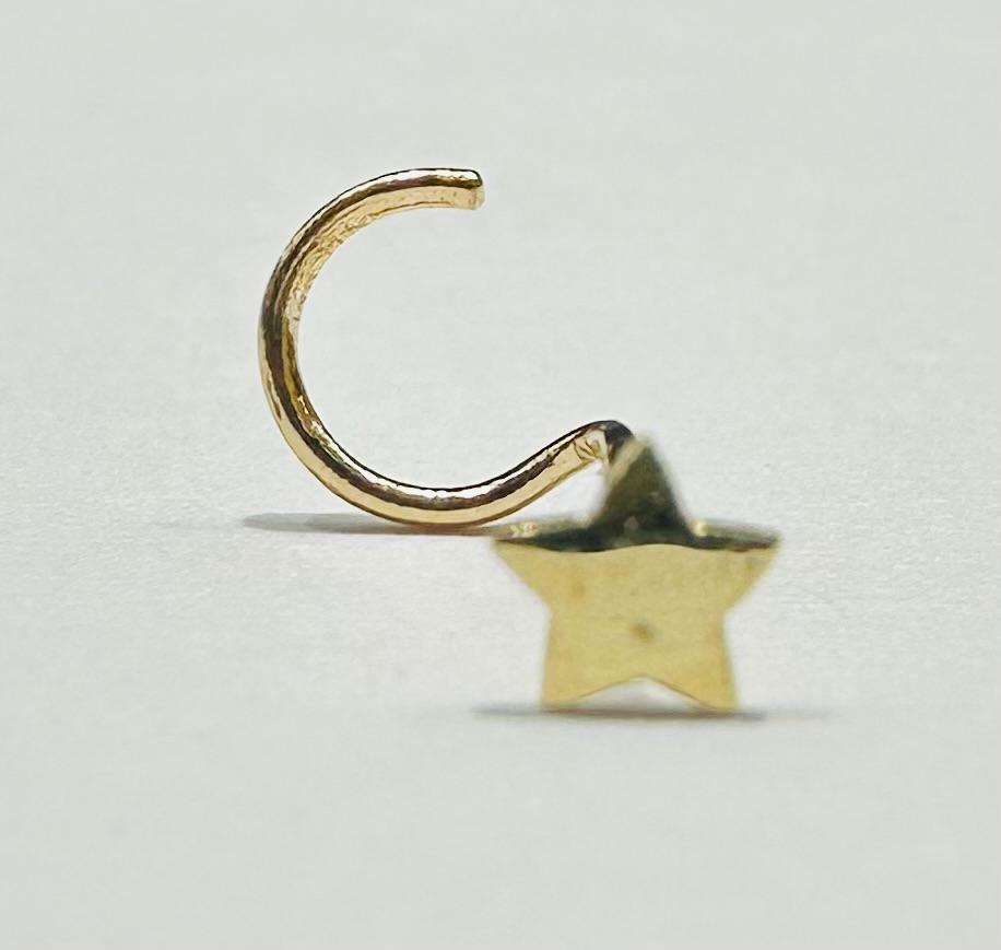 14K GOLD STAR NOSE RING