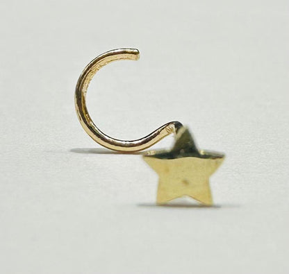 14K GOLD STAR NOSE RING