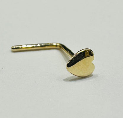 14K GOLD HEART NOSE RING