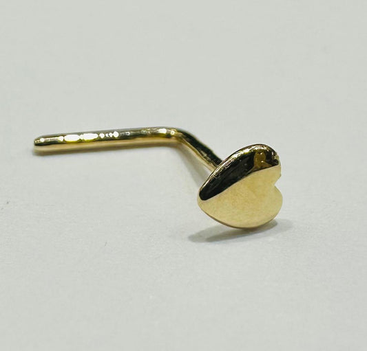 14K GOLD HEART NOSE RING