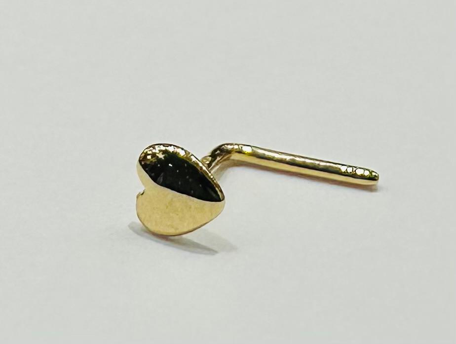 14K GOLD HEART NOSE RING