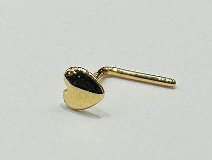 14K GOLD HEART NOSE RING