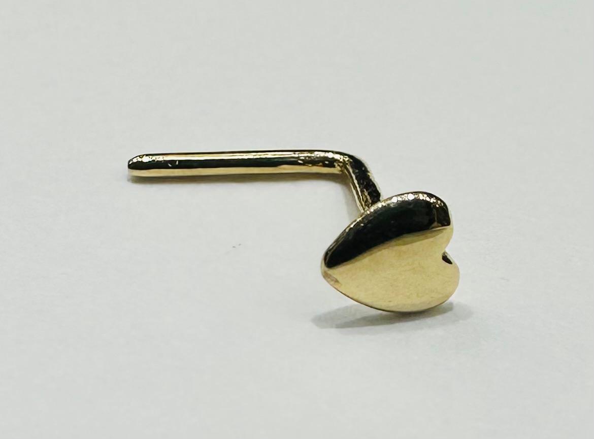 14K GOLD HEART NOSE RING