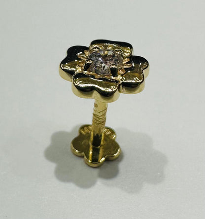 14K GOLD FLOWER NOSE RING