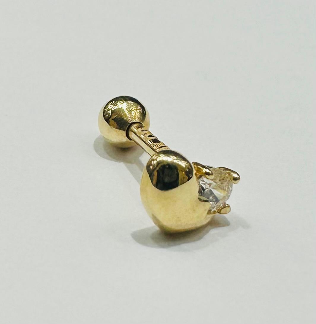14K GOLD HEART NOSE RING