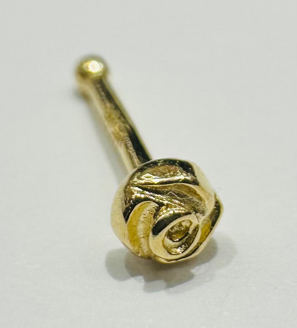 14K GOLD FLOWER NOSE RING