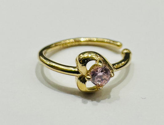 14K GOLD HEART NOSE RING