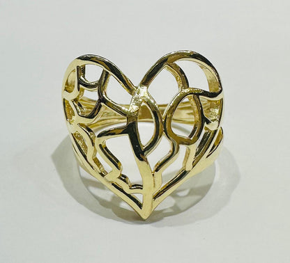 10K GOLD LAB HEART RING- WEIGHT:  3.5gm