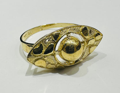 10K GOLD EVIL EYE NUGGET RING- WEIGHT: 2.4gm