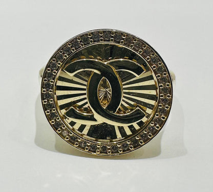 10K GOLD INFINITY RING WITH CZ STONES- WEIGHT: 4.0gm