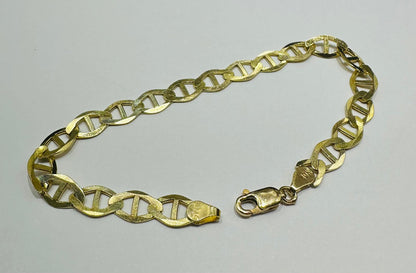 10K GOLD ANCHOR LINK BRACELET- WEIGHT:  4.7gm   7"   5.80mm