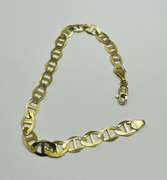 10K GOLD ANCHOR LINK BRACELET- WEIGHT:  4.7gm   7"   5.80mm