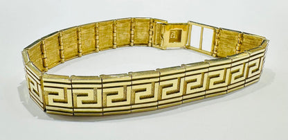 10K GOLD VERSACE LINK BRACELET- WEIGHT:  38.5gm   8.5"   13.50mm