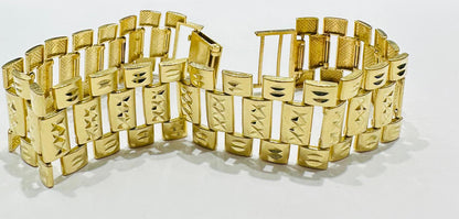 10K GOLD ROLEX LINK CHAIN BRACELET- WEIGHT:  21.2gm   8"   18.75mm