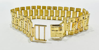 10K GOLD ROLEX LINK CHAIN BRACELET- WEIGHT:  21.2gm   8"   18.75mm