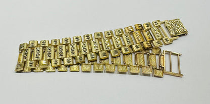 10K GOLD ROLEX LINK CHAIN BRACELET- WEIGHT:  21.2gm   8"   18.75mm