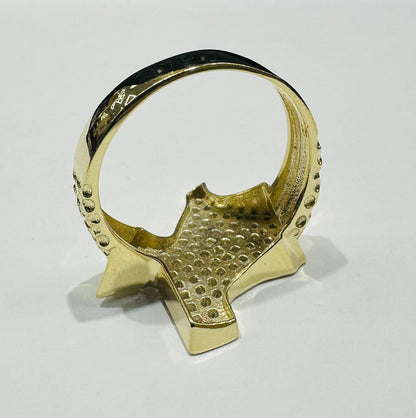 10K GOLD TEXAS RING WITH CZ STONES- WEIGHT:  5.0gm