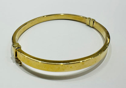 10K GOLD GREEK KEY DESIGN BANGLE BRACELET- WEIGHT:  6.8gm