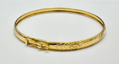 10K GOLD BANGLE BRACELET- WEIGHT:  3.2gm