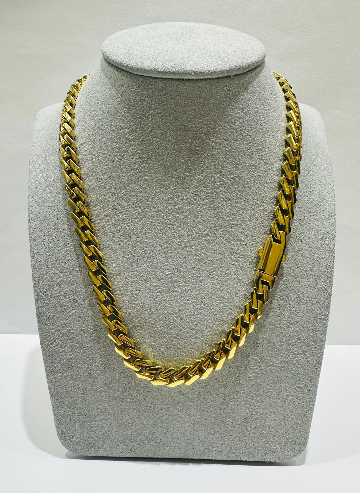 10K GOLD MONACO LINK CHAIN- WEIGHT:  30gm   18"   7mm