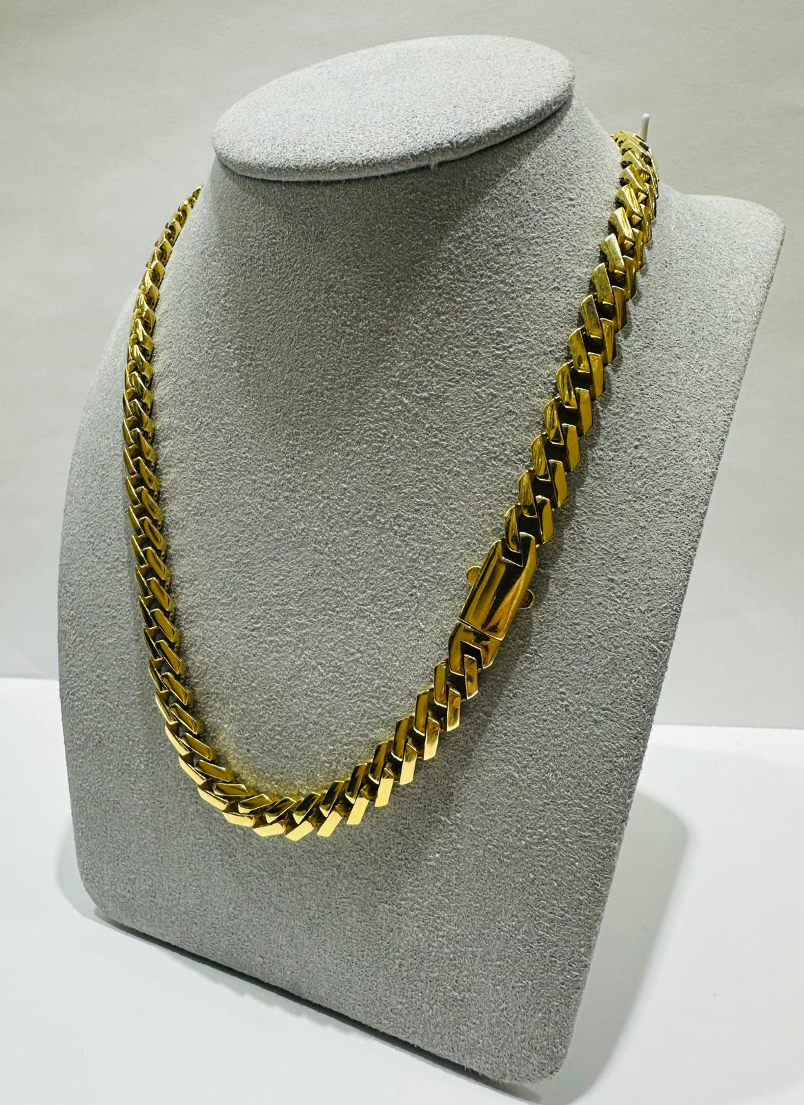 10K GOLD MONACO LINK CHAIN- WEIGHT:  30gm   18"   7mm