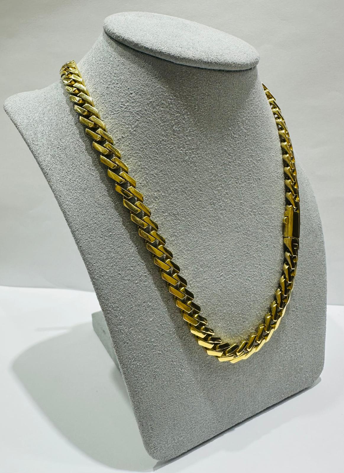 10K GOLD MONACO LINK CHAIN- WEIGHT:  30gm   18"   7mm