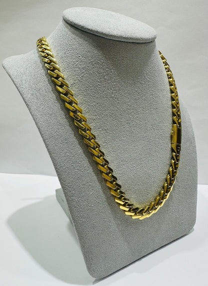 10K GOLD MONACO LINK CHAIN- WEIGHT:  30gm   18"   7mm