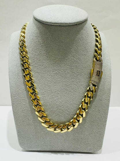 10K GOLD MONACO LINK CHAIN- WEIGHT:  28gm   22"   8.99mm