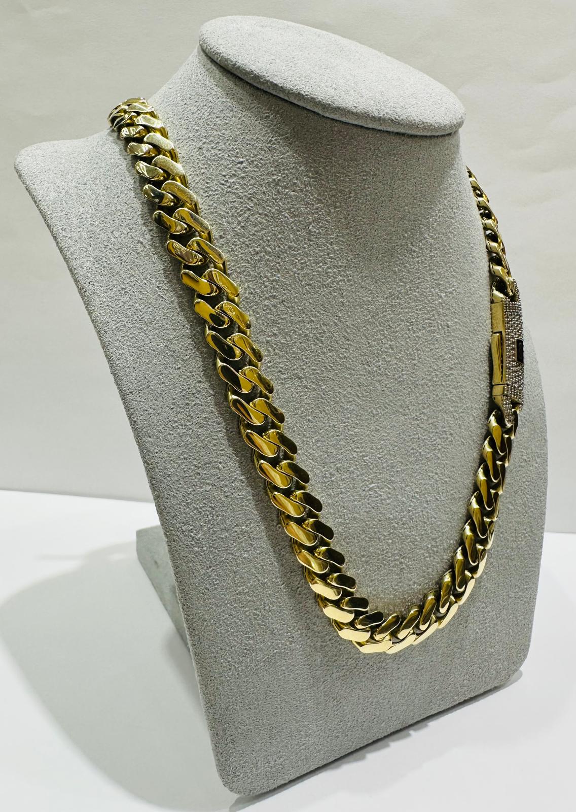 10K GOLD MONACO LINK CHAIN- WEIGHT:  28gm   22"   8.99mm