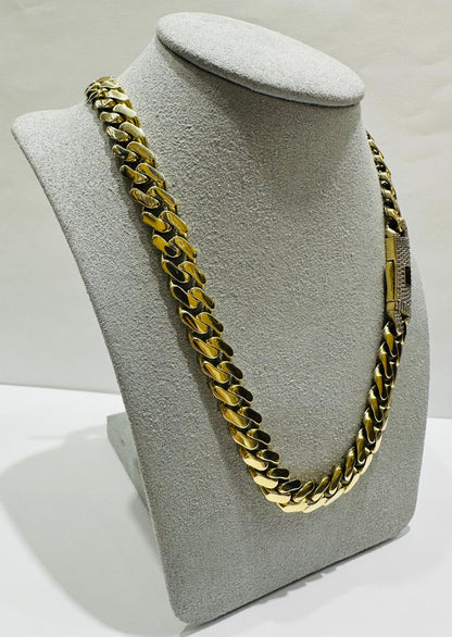 10K GOLD MONACO LINK CHAIN- WEIGHT:  28gm   22"   8.99mm