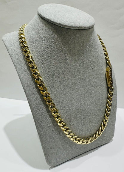 10K GOLD MONACO LINK DIAMOND CUT CHAIN- WEIGHT:  29.8gm   26"   6.50mm