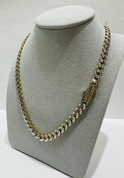 10K GOLD DIAMOND CUT MONACO LINK CHAIN- WEIGHT:  20.2gm   20"   5.40mm