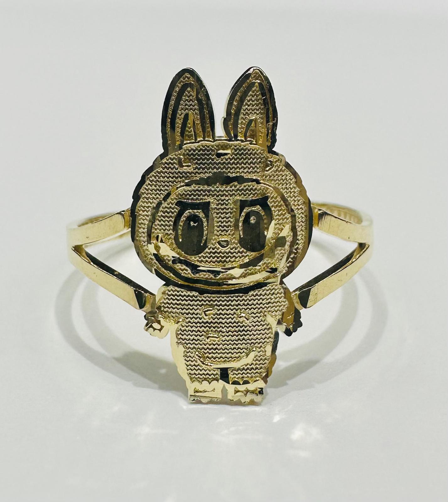 10K GOLD LABUBU RING- WEIGHT: 1.8gm
