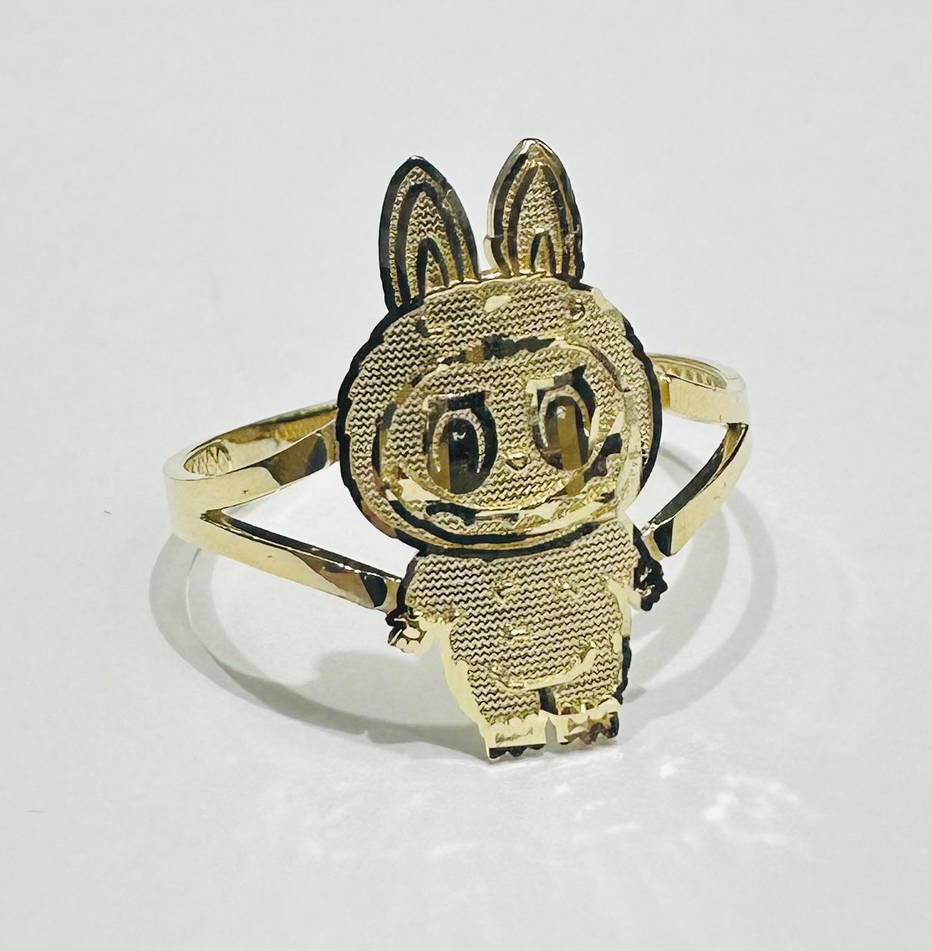 10K GOLD LABUBU RING- WEIGHT: 1.8gm
